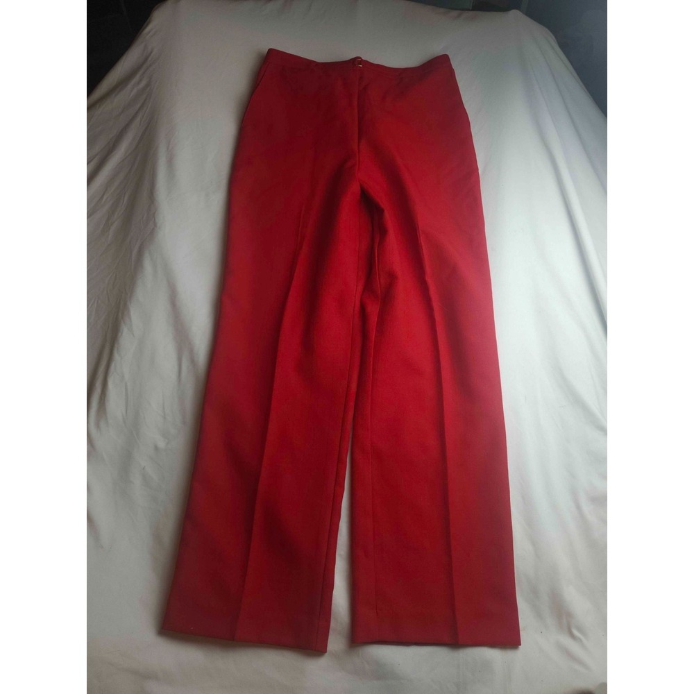 Alfred Dunner Dress Pants Womens Size 12 Red Straight Trousers Career Office